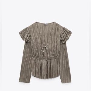 Zara Pleated Blouse Size S